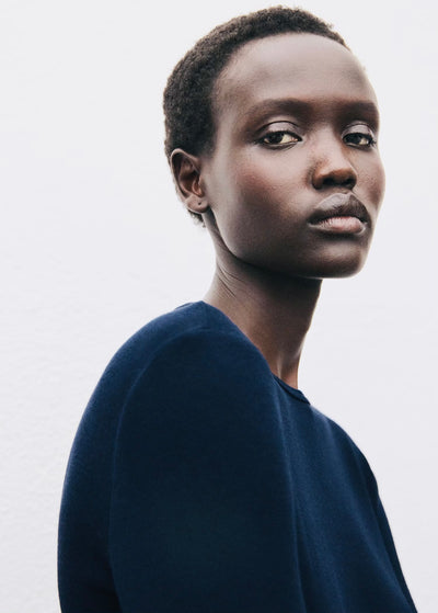 T-shirt Côtelé à Manches Longues