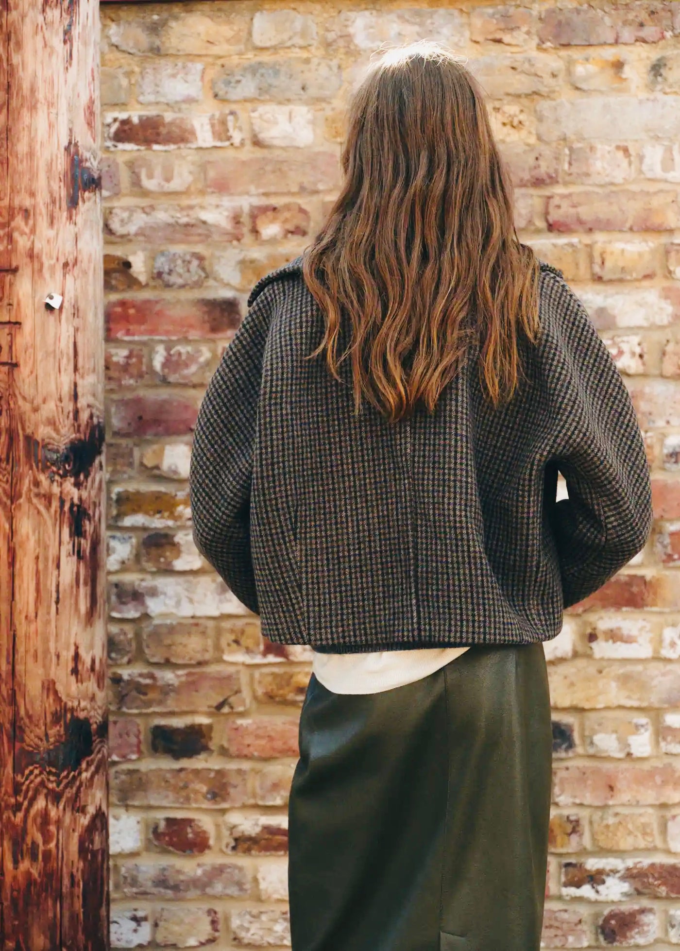 Veste laine pied-de-poule