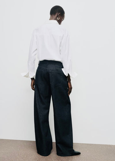 Pantalon Denim Large avec Pinces