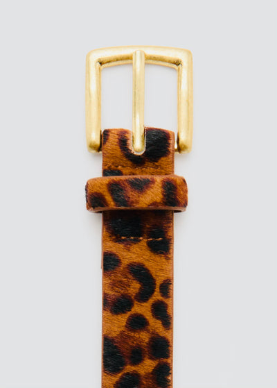 ceinture cuir imitation fourrure léopard