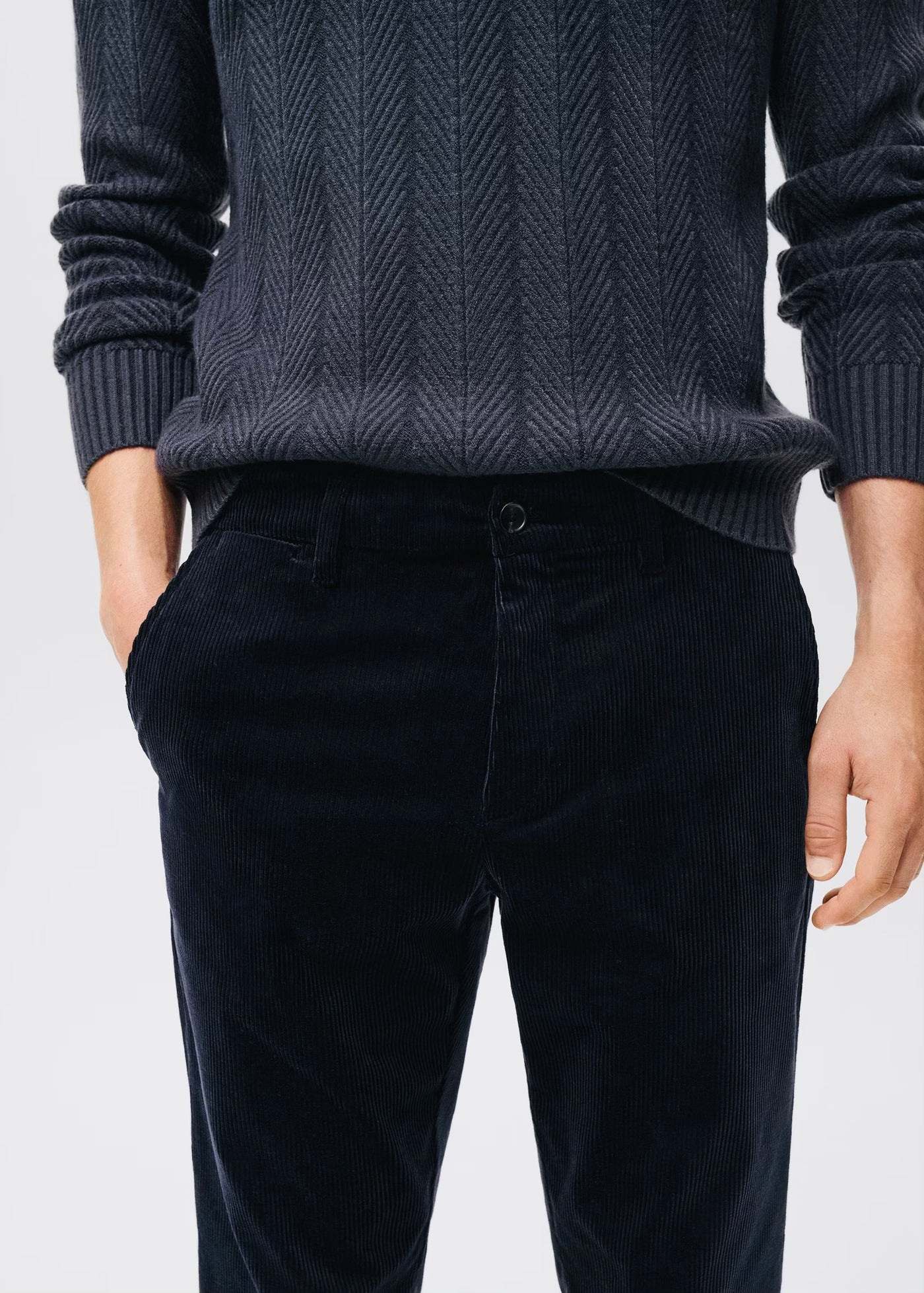 Pantalon Velours Côtelé Slim-Fit