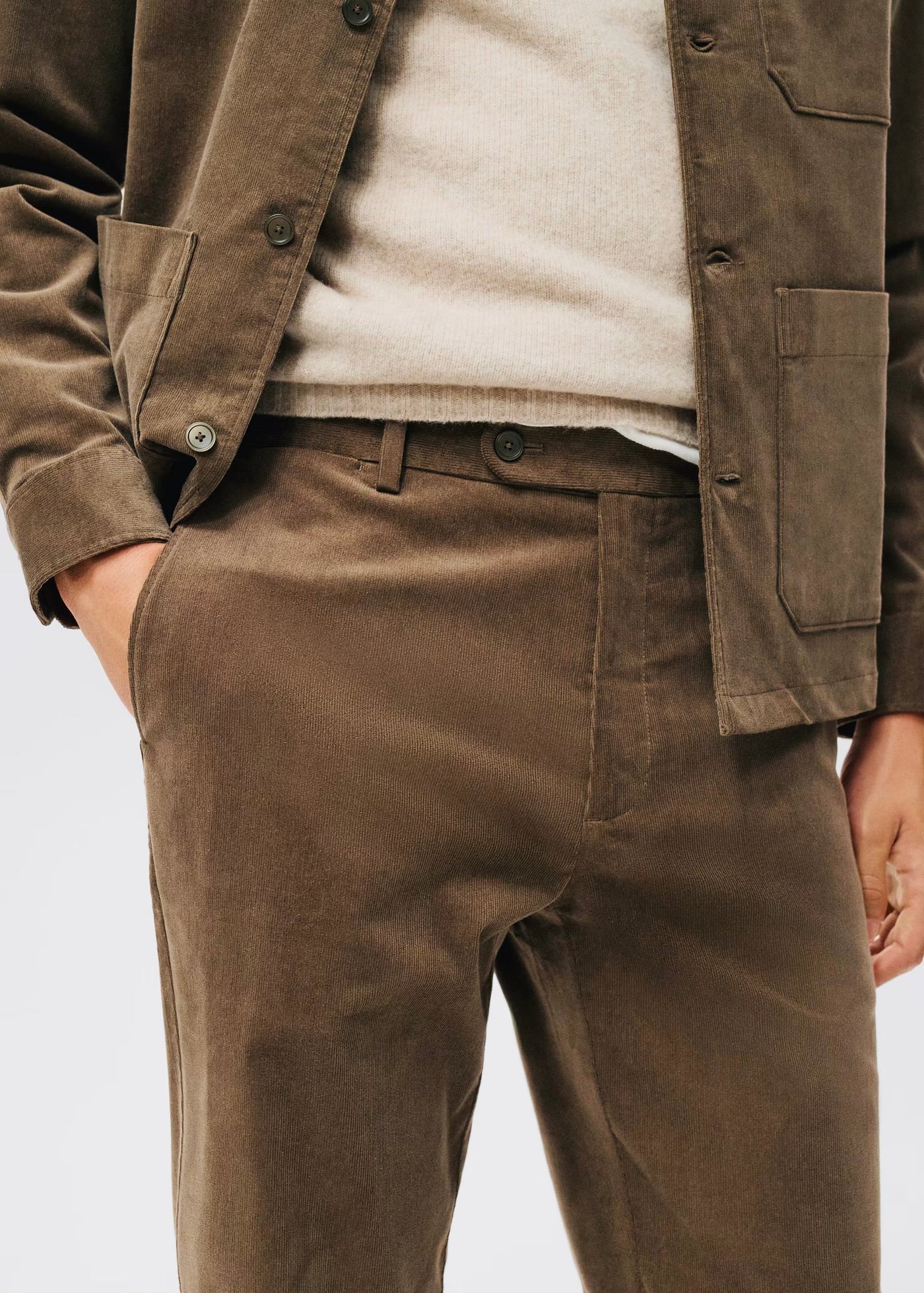 Pantalon Regular Fit Coton Velours Côtelé