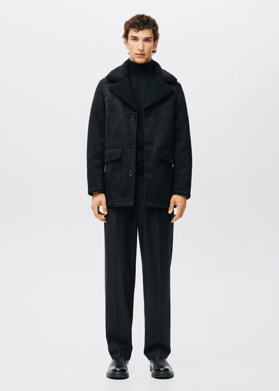 Manteau effet daim imitation mouton retourné