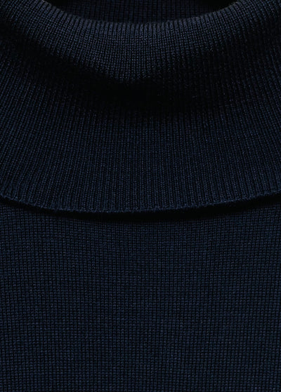 Pull over 100% laine mérinos à col montant