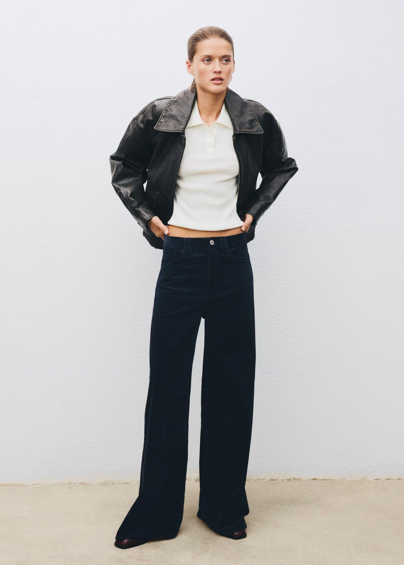 Jean Large en Velours Côtelé