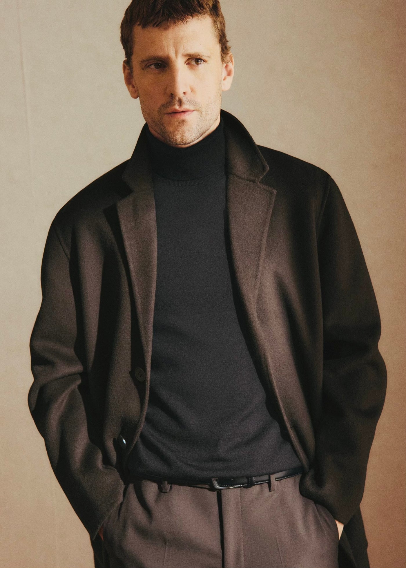 Pull over 100% laine mérinos à col montant