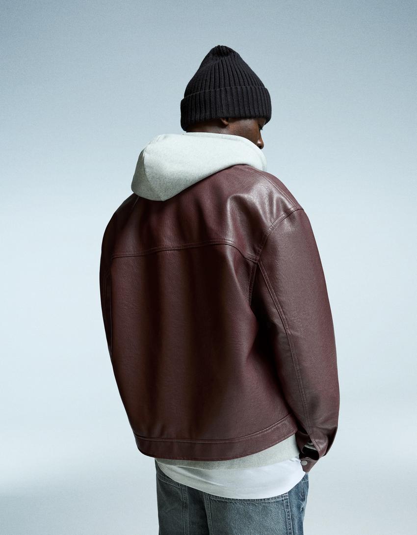 Veste Boxy Fit en Similicuir