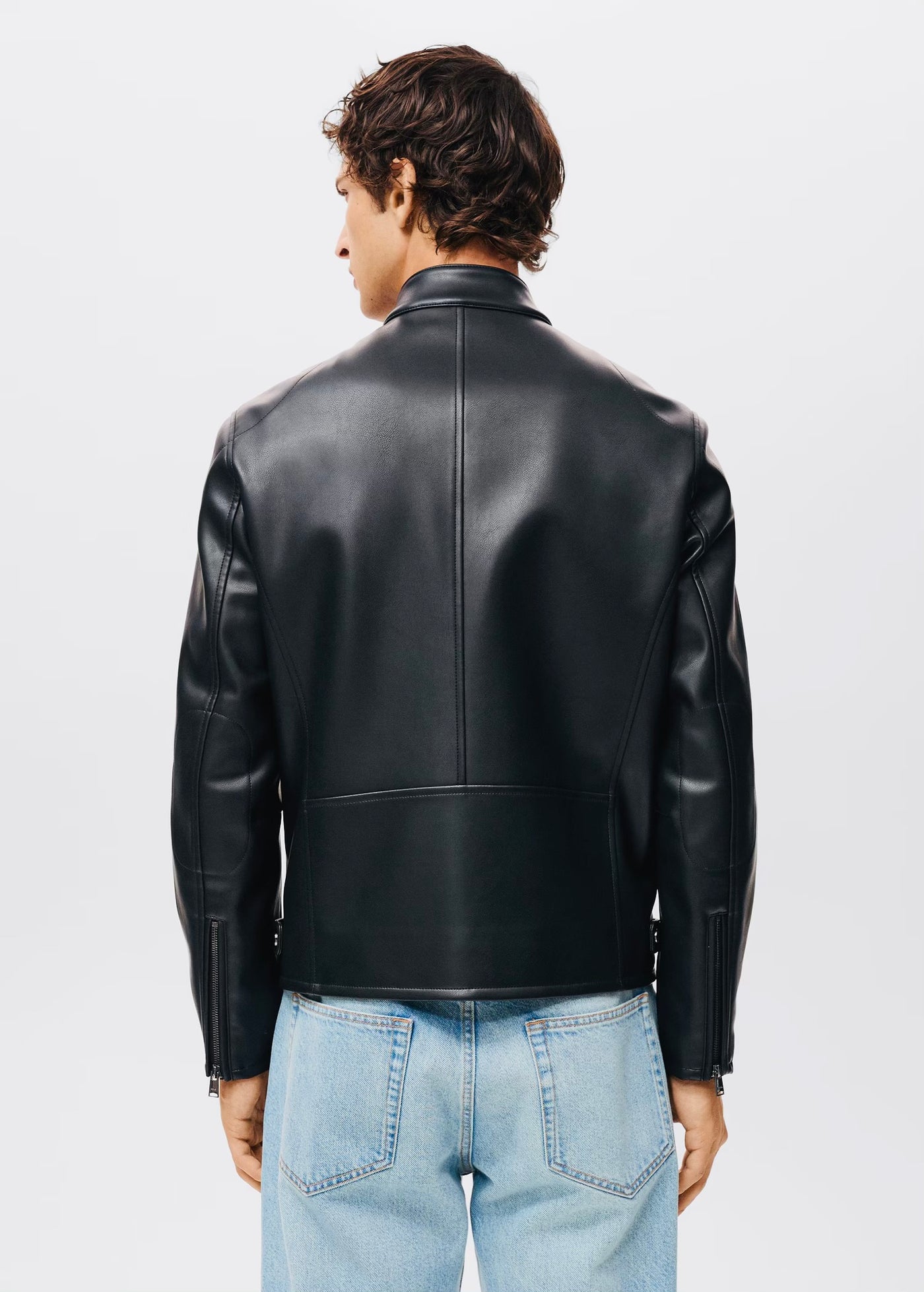 Blouson simili cuir à fermeture éclair