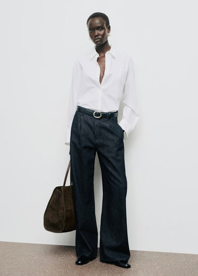 Pantalon Denim Large avec Pinces