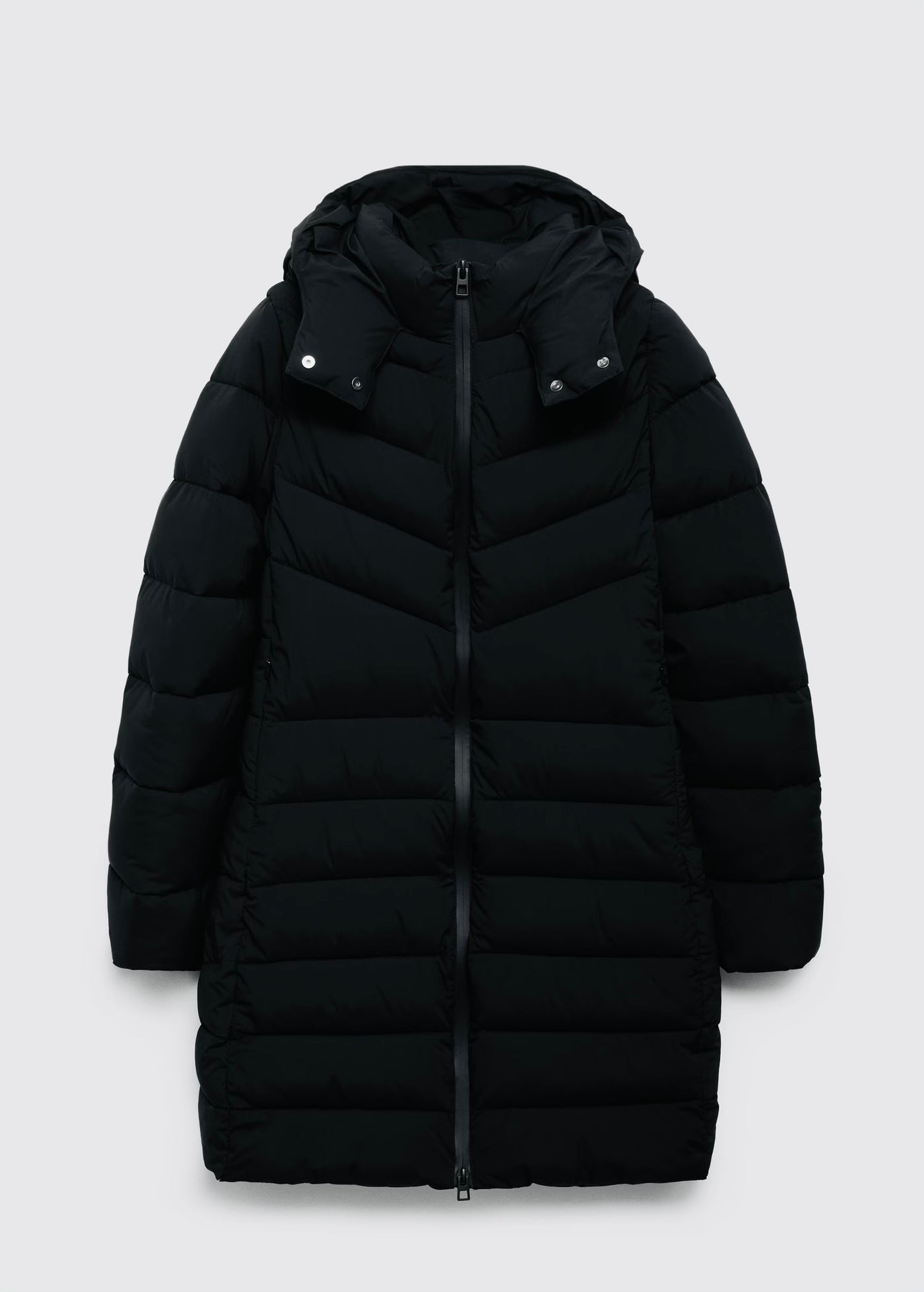 Anorak midi matelassé capuche
