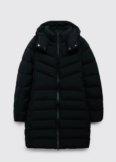Anorak midi matelassé capuche