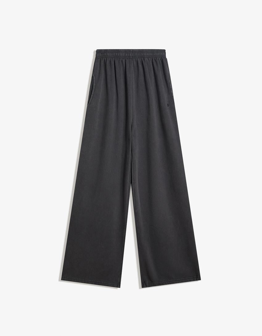 PANTALON JOGGER FIT EN MOLLETON À STOPPERS