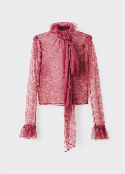 Blouse en Dentelle Col à Rabats