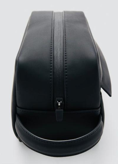 Trousse cuir foulé zip Mango