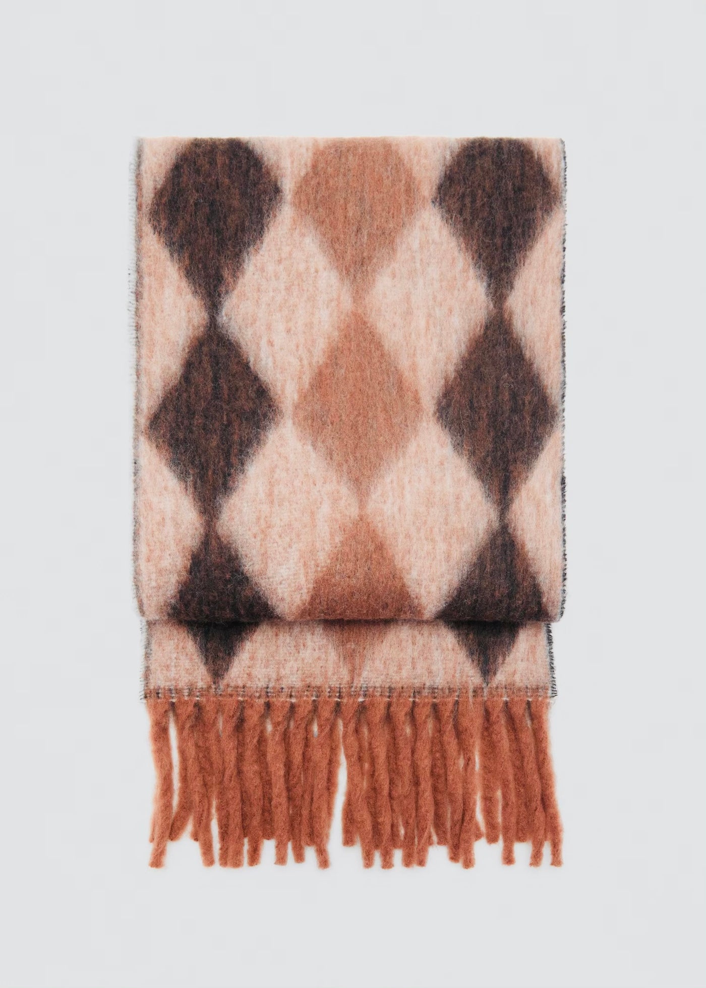 ÉCHARPE LOSANGES À BORDS FRANGÉS