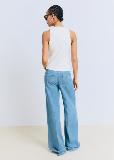 Jean Wideleg Poches Taille Haute
