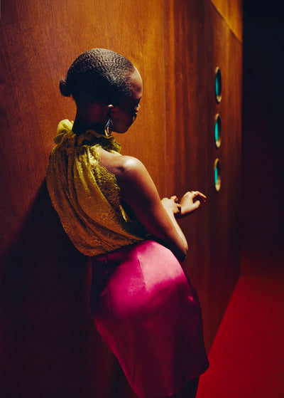 Jupe courte satinée