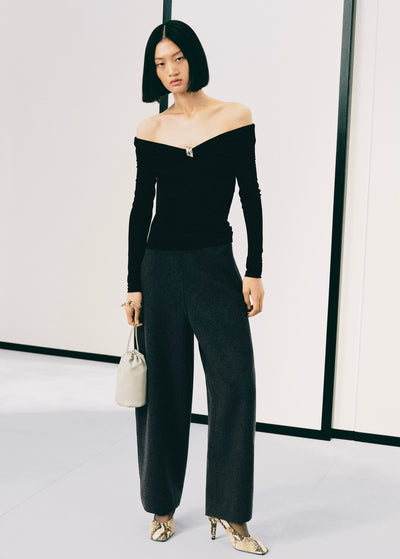 T-shirt Bustier à Détail Métallisé