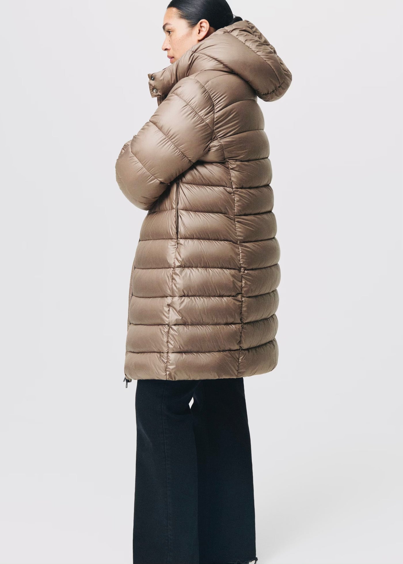 Anorak midi matelassé capuche