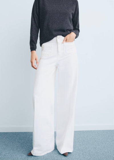Jean Wideleg Poches Taille Haute