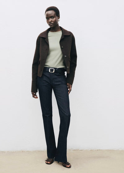 T-shirt Côtelé à Manches Longues