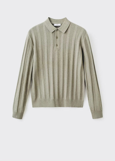 Pull over en maille côtelée à col zippé