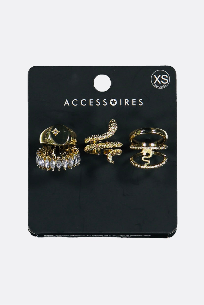 SET DE BAGUES DÉTAIL STRASS