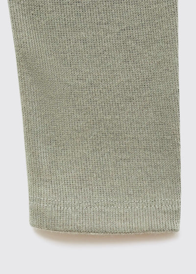 T-shirt Côtelé à Manches Longues