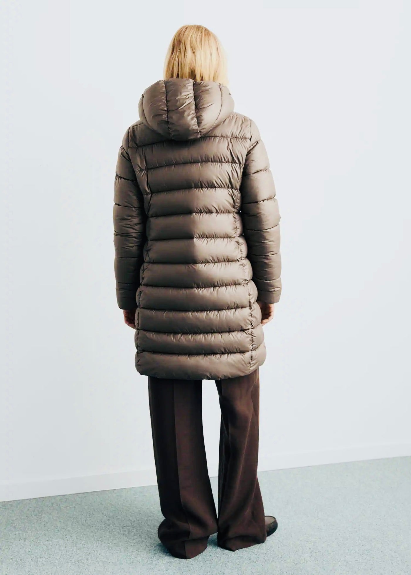 Anorak midi matelassé capuche