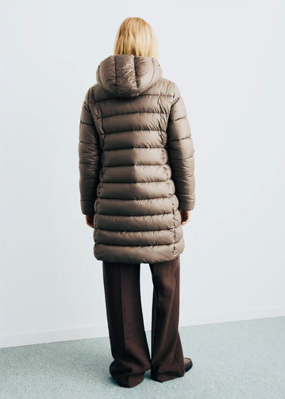 Anorak midi matelassé capuche