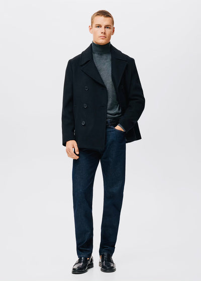 Pull over 100% laine mérinos à col montant