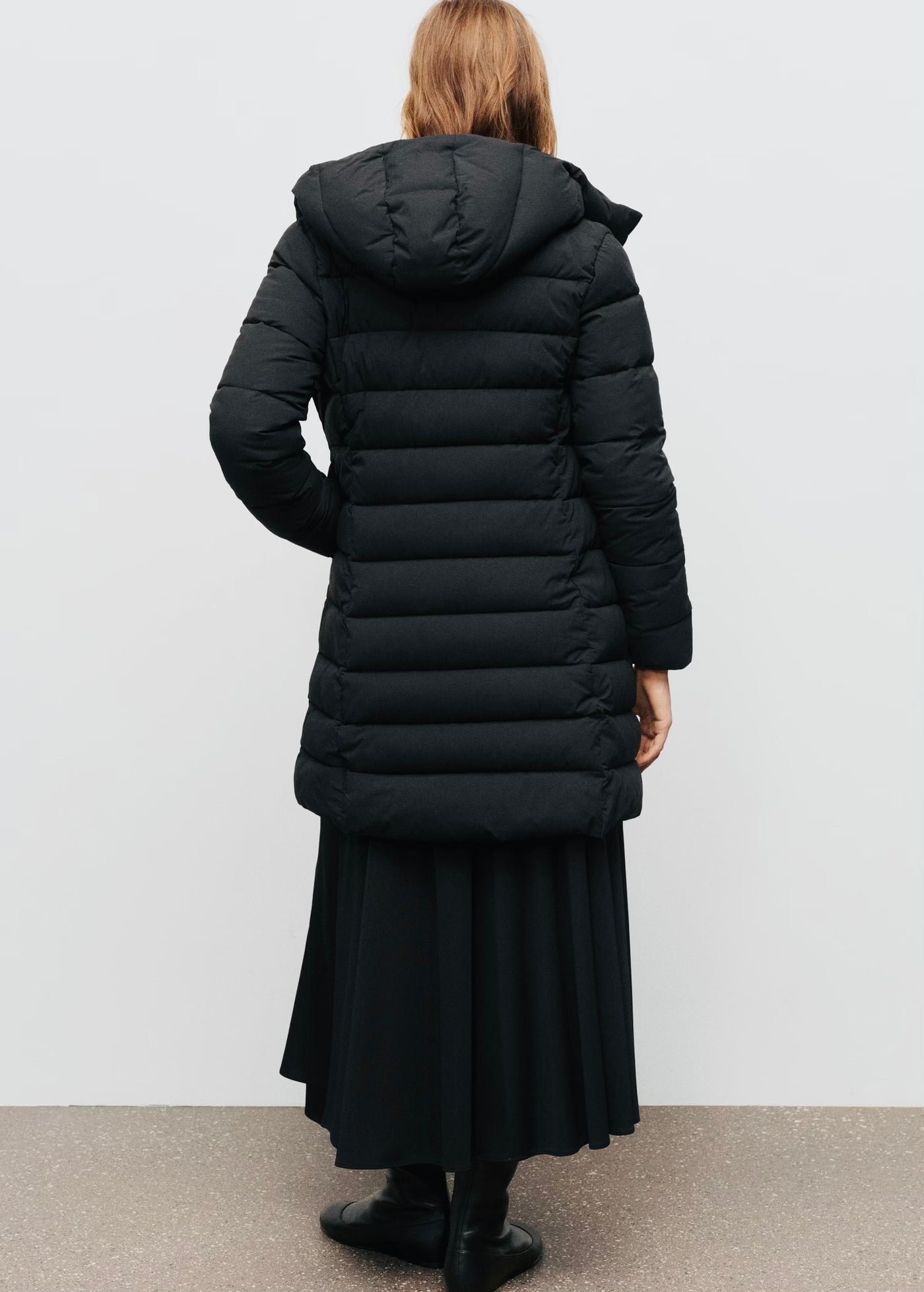 Anorak midi matelassé capuche