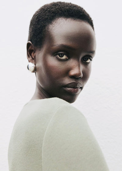 T-shirt Côtelé à Manches Longues