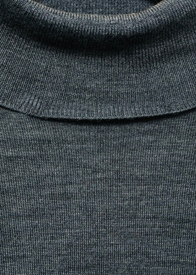 Pull over 100% laine mérinos à col montant