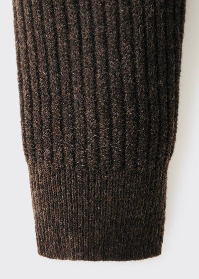 Pull over en maille côtelée à col zippé