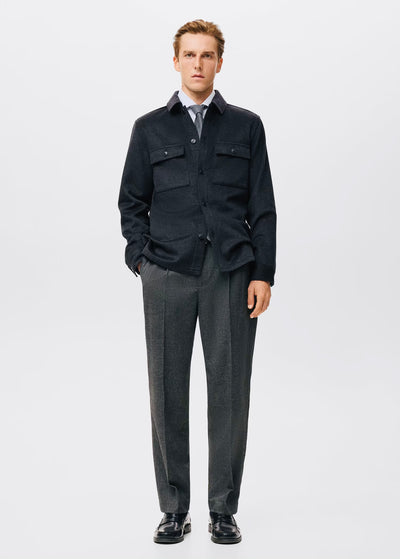 Veste laine mélangée à carreaux