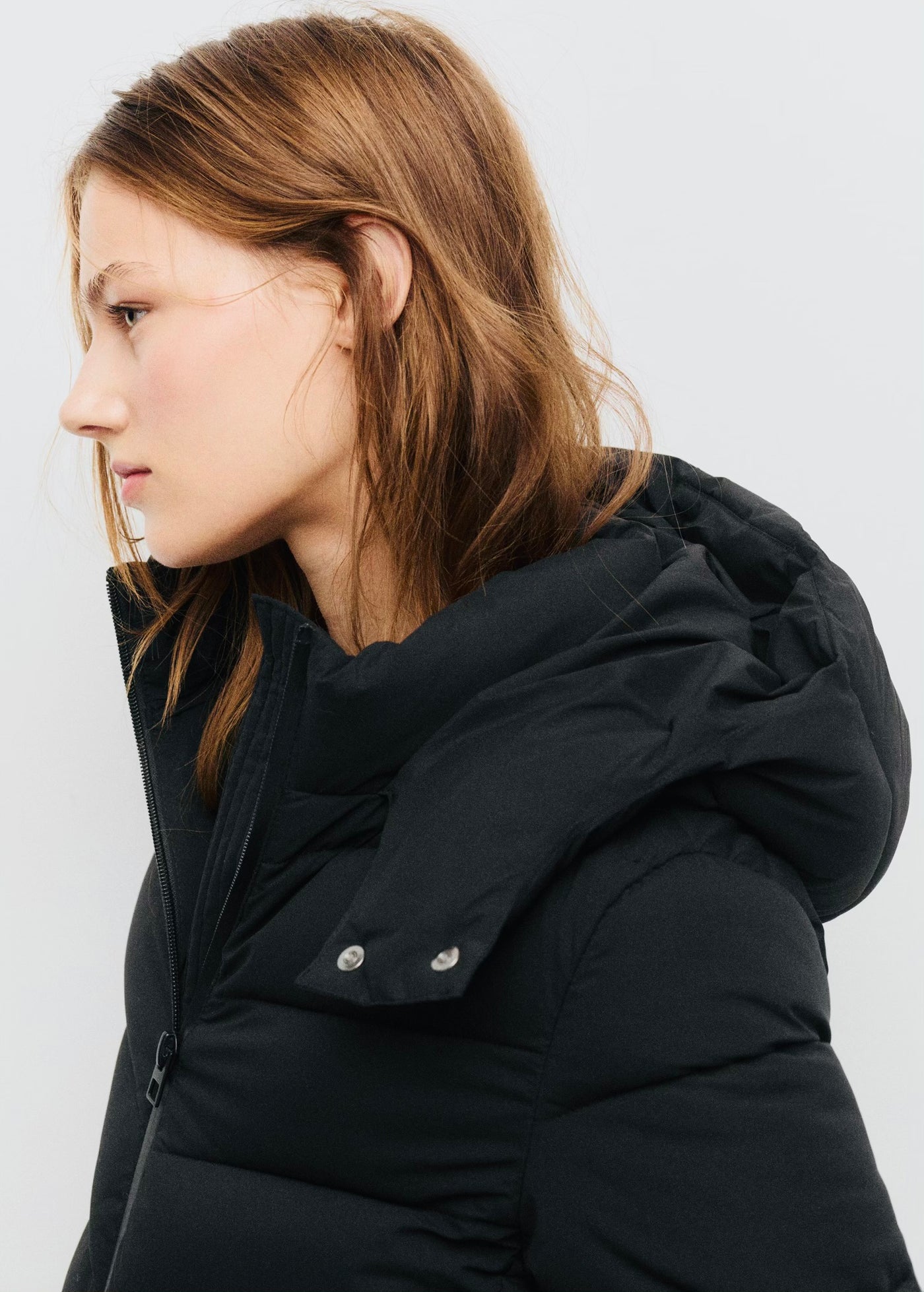 Anorak midi matelassé capuche