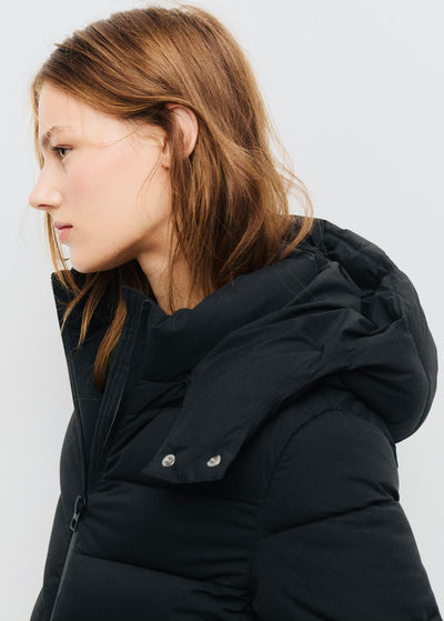 Anorak midi matelassé capuche