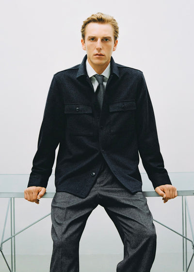 Veste laine mélangée à carreaux