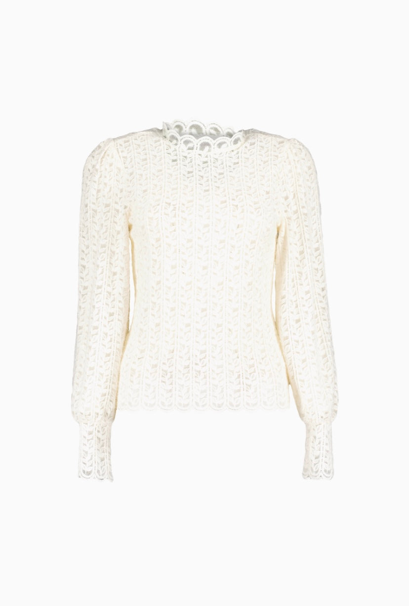 Blouse avec Empiècement en Dentelle