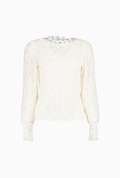 Blouse avec Empiècement en Dentelle