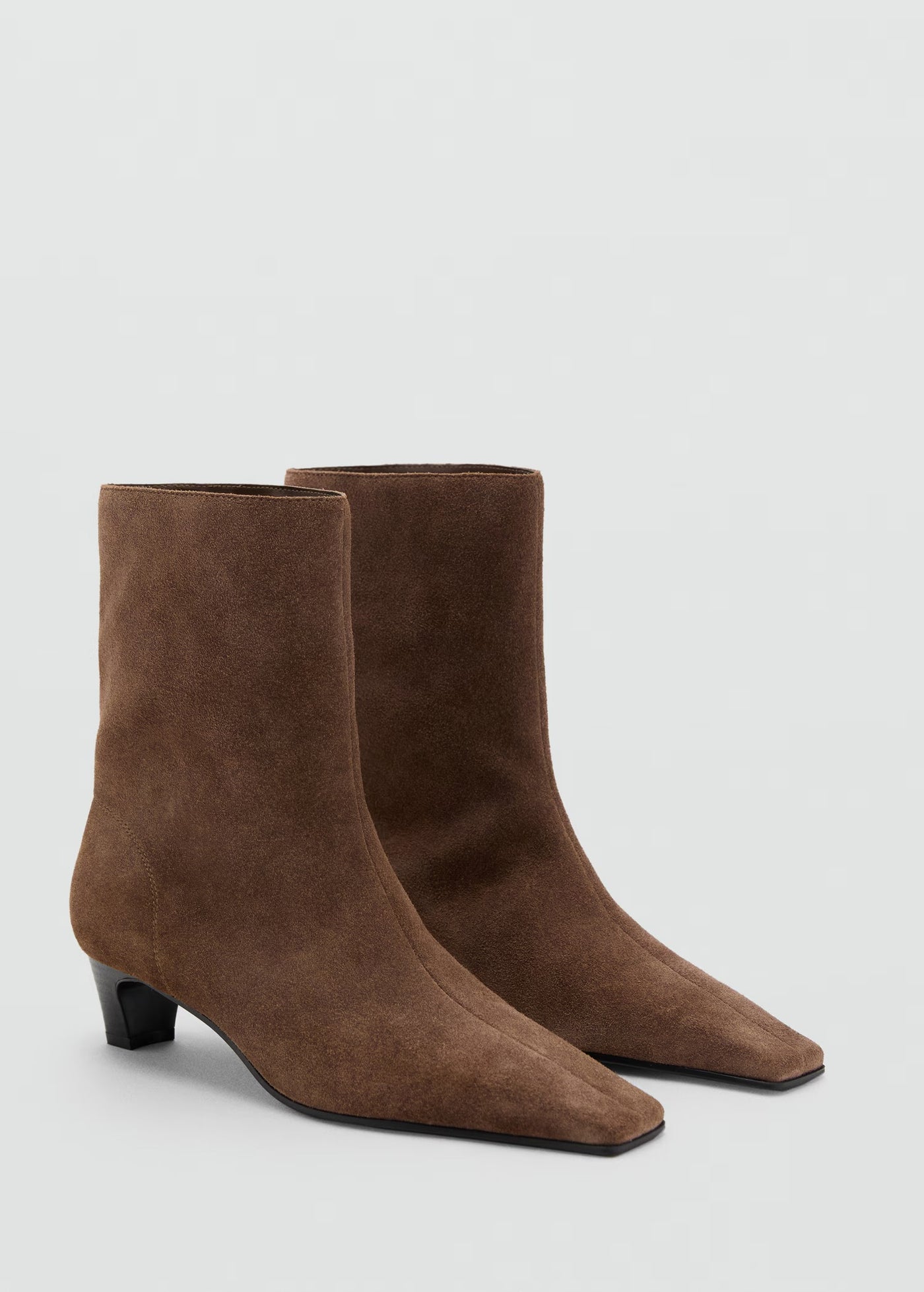 Bottines en cuir et croûte de cuir