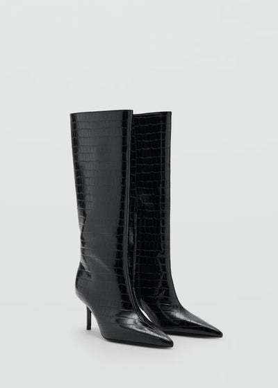 Botte Haute Effet Cuir Croco