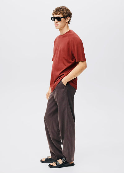 T-Shirt Coton Lin Relaxed-Fit Mango