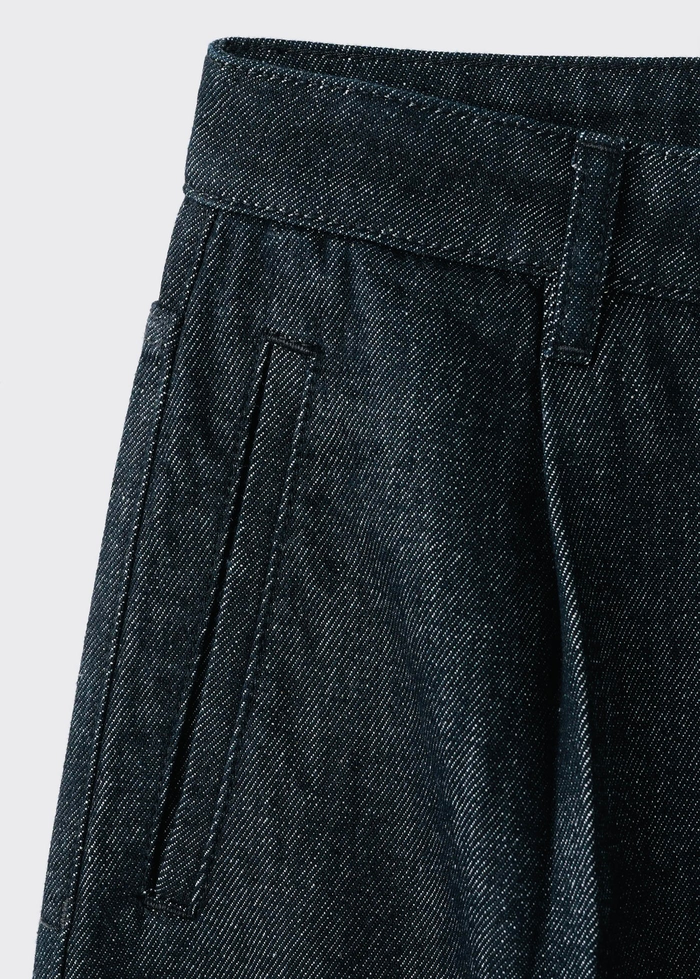 Pantalon Denim Large avec Pinces