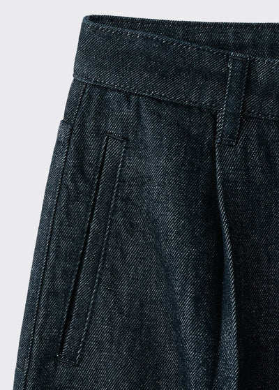 Pantalon Denim Large avec Pinces