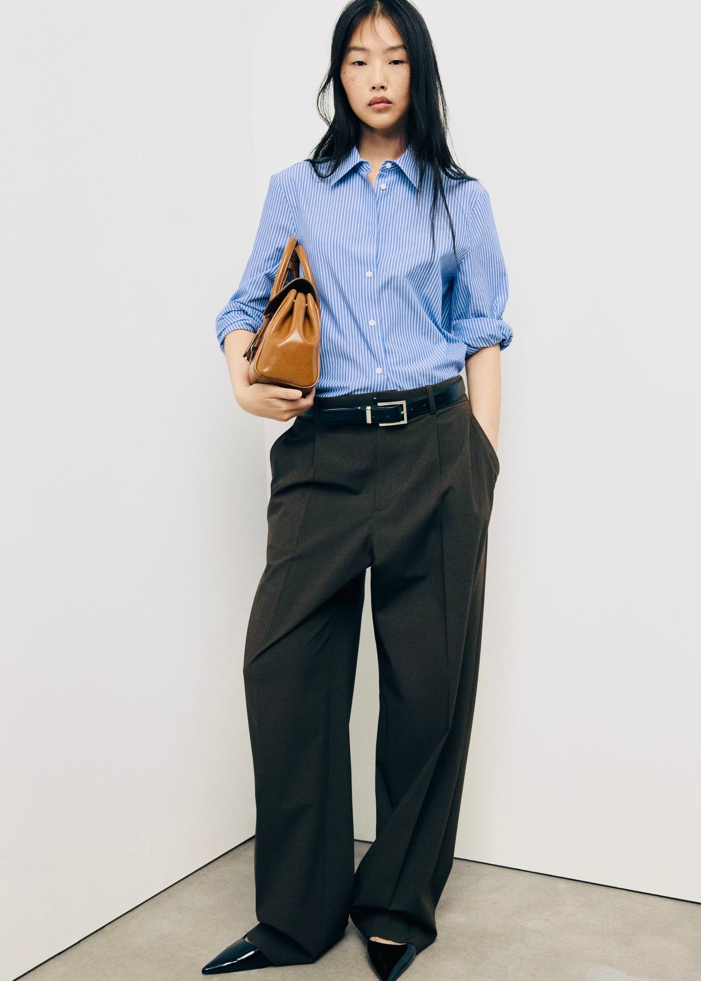 Chemise Droite Mélange Coton et Lyocell