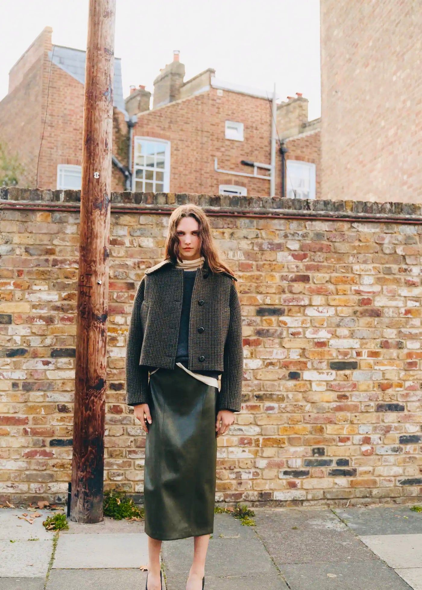 Veste laine pied-de-poule