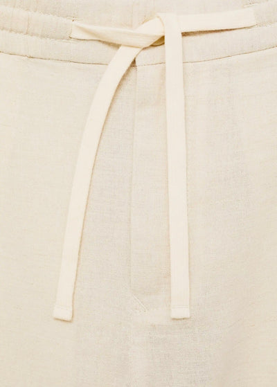 Pantalon Slim Fit Lin avec Cordon