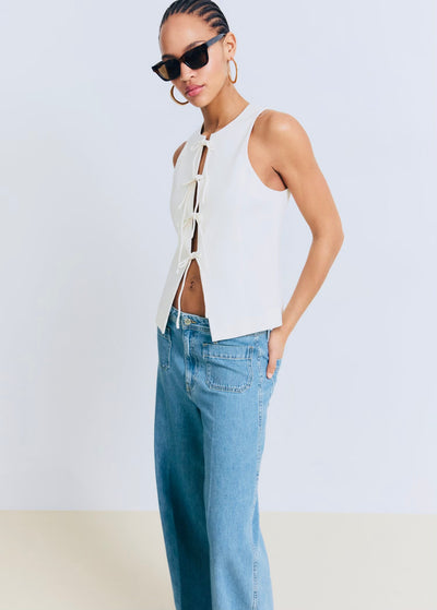 Jean Wideleg Poches Taille Haute